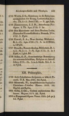 159-184, XII. Philosophie - XIII. Moderne Litteratur