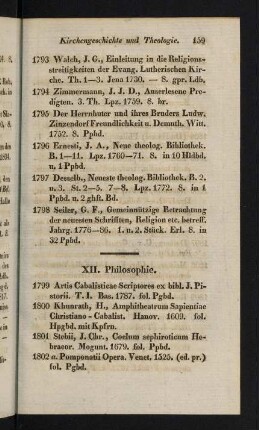 159-184, XII. Philosophie - XIII. Moderne Litteratur