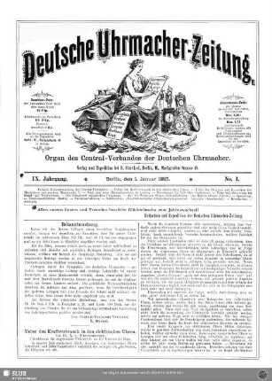 9.1885: Deutsche Uhrmacher-Zeitung : Organ d. Central-Verbandes der deutschen Uhrmacher