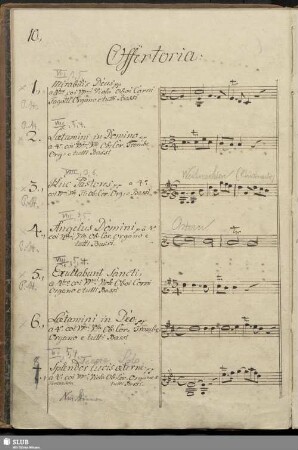 S. 10-12: Offertoria (No. 1-21)