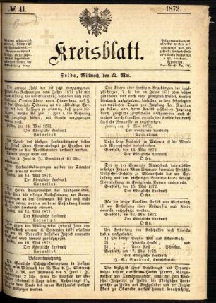Ausgabe vom Mittwoch, den 22. Mai 1872.