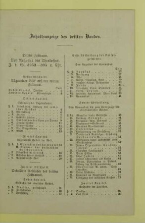 Inhaltsanzeige des dritten Bandes