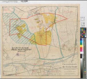 Herten (Herten) Zeche Ewald mit Grundbesitz der Gewerkschaft des Steinkohlen-Bergwerks (1921) 1927 1 : 10 000 70 x 76 farb. Druck KSM Nr. 1378