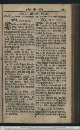 XXV. Abend-Lieder