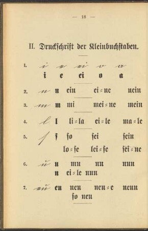 II. Druckschrift der Kleinbuchstaben