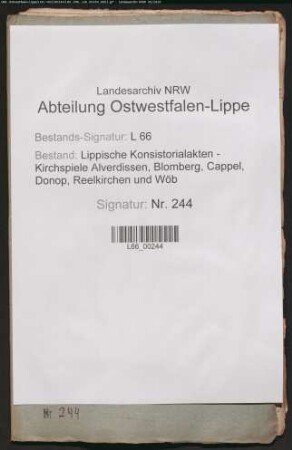 Einkünfte des Schulmeisters zu Belle (auch: zu Billerbeck)