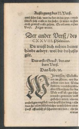 Der ander Verß/ des CXXVIII. Psalmens.