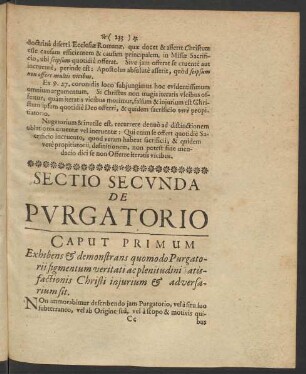 Sectio Secunda De Purgatorio