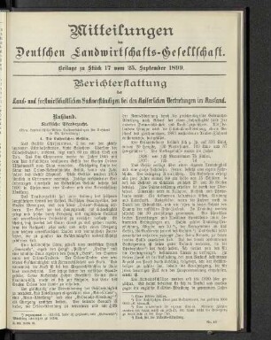Beilage zu Stück 17 vom 25. September 1899.