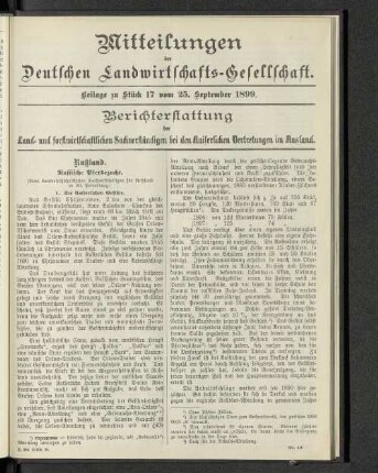Beilage zu Stück 17 vom 25. September 1899.