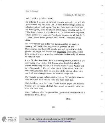 Brief 92, 23.07.1891
