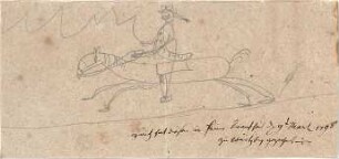 Gärtner, Friedrich von; Kinderzeichnung - Pferd samt Reiter (Studie)