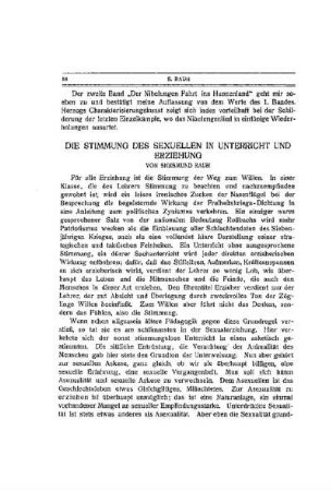 Die Stimmung des Sexuellen im Unterricht und Erziehung