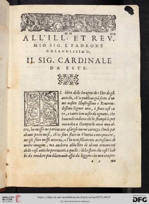 All ill et rev. mio sig. e padrone colendissimo, il sig. cardinale da este