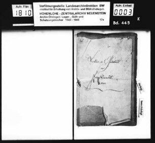 Lehen- und Gültbuch über Finsterrot, renoviert durch Wilhelm Oppenländer.