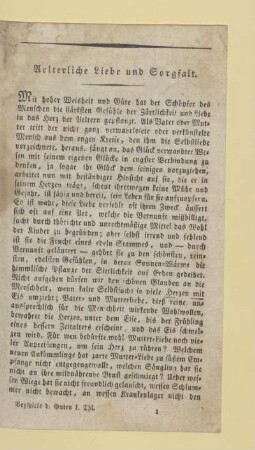 Aelterliche Liebe und Sorgfalt