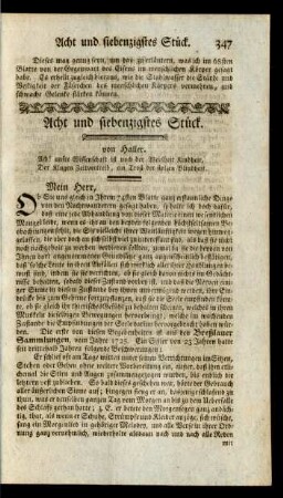 Acht und siebenzigstes Stück