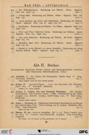 Abt. II. Bücher (Nr. 383-588)