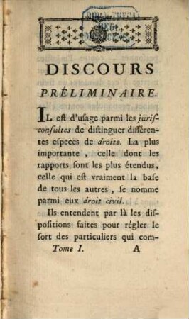 Théorie des loix civiles : (ou Principes fondamentaux de la société). 1. - 273 S.