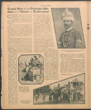 El más rico de los príncipes hindúes es el Nizam de Haiderabad