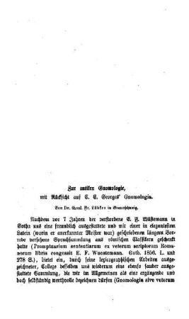 Zur antiken Gnomologie