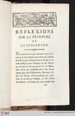Réflexions sur la peinture et la sculpture