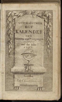 1775: Gothaischer Hofkalender zum Nutzen und Vergnügen