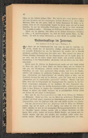 Anstaltspflege im Internat