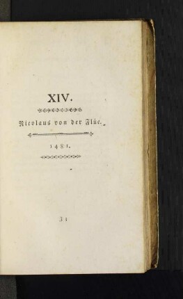 XIV. Nicolaus von der Flüe. 1481.