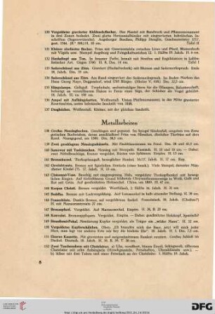 Metallarbeiten (Nr. 138-152)