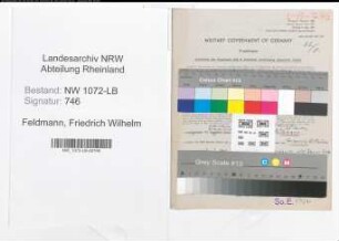 Entnazifizierung Friedrich Wilhelm Feldmann , geb. 30.03.1907 (Lehrer)