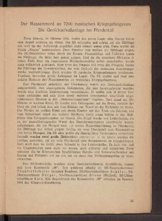 Der Massenmord an 7200 russischen Kriegsgefangenen Die Genickschußanlage im Pferdestall