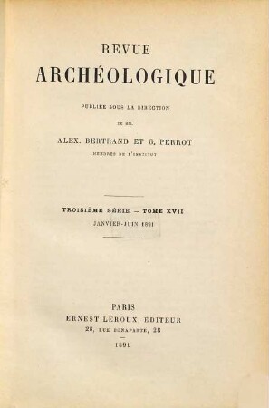 Revue archéologique. 17. 1891