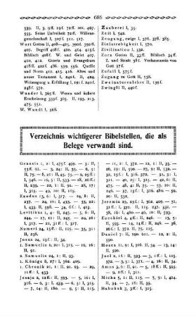 Verzeichnis wichtigerer Bibelstellen, die als Belege verwandt sind