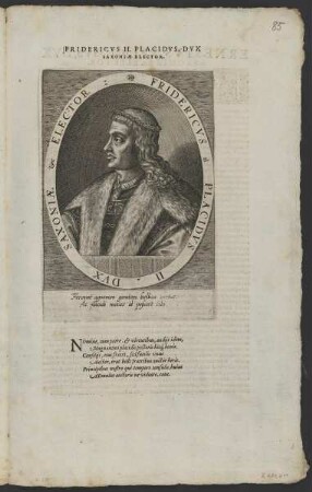 Bildnis des Fridericvs II., Kurfürst von Sachsen