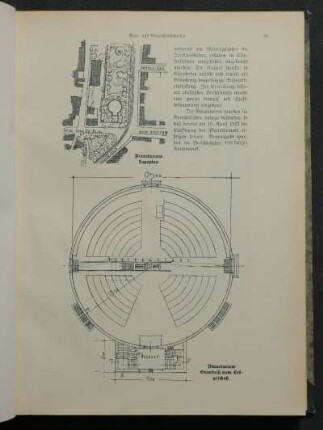 Planetarium Lageplan; Planetarium Grundriß vom Erdgeschoß.