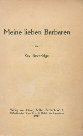 Meine lieben Barbaren