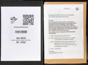 Anweisungen aufdie Wasserbaukasse für den Distrikt der Aufseher Schmitz und Ferdinands