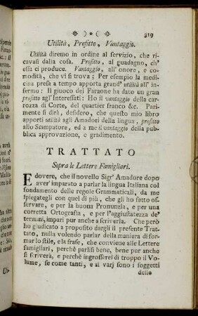Trattato Sopra le Lettere Famigliari.