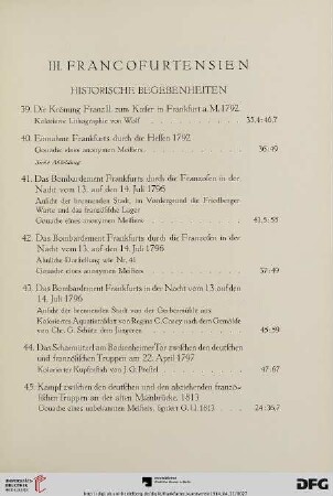 III. Francofurtensien (Nr. 39-111)