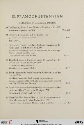 III. Francofurtensien (Nr. 39-111)