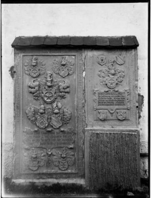 Sennfeld Evangelische Kirche Grabstein Philipp von Sennfeld (gestorben 1611) Philipp Hermann (gestorben 1606)