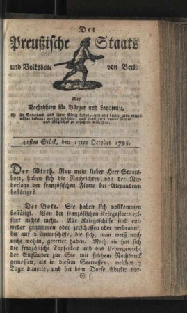 41stes Stück, den 13ten October 1798