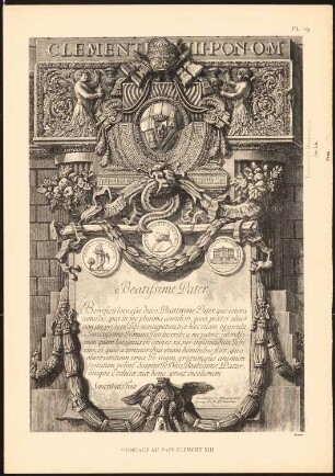 Widmungsinschrift an Papst Clemens XIII: Widmungsinschrift an Papst Clemens XIII, Pl. 19