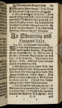 In Theurung und Hungers- Noth.