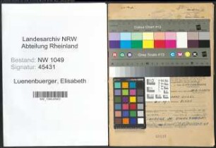 Entnazifizierung Elisabeth Luenenbuerger , geb. 24.01.1905 (Geschaeftsfuehrerin)