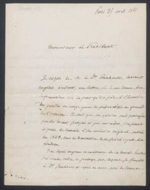 Jean Baptiste Dumas, Brief
