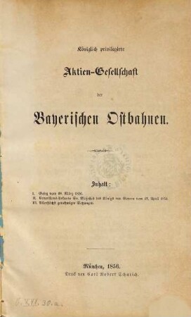Königlich Privilegirte Aktien-Gesellschaft der Bayerischen Ostbahnen