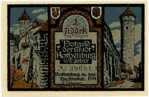 Geldschein / Notgeld, Mark, 24.6.1921