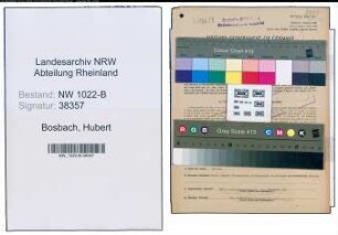 Entnazifizierung Hubert Bosbach , geb. 02.04.1913 (Bahnbeamter)